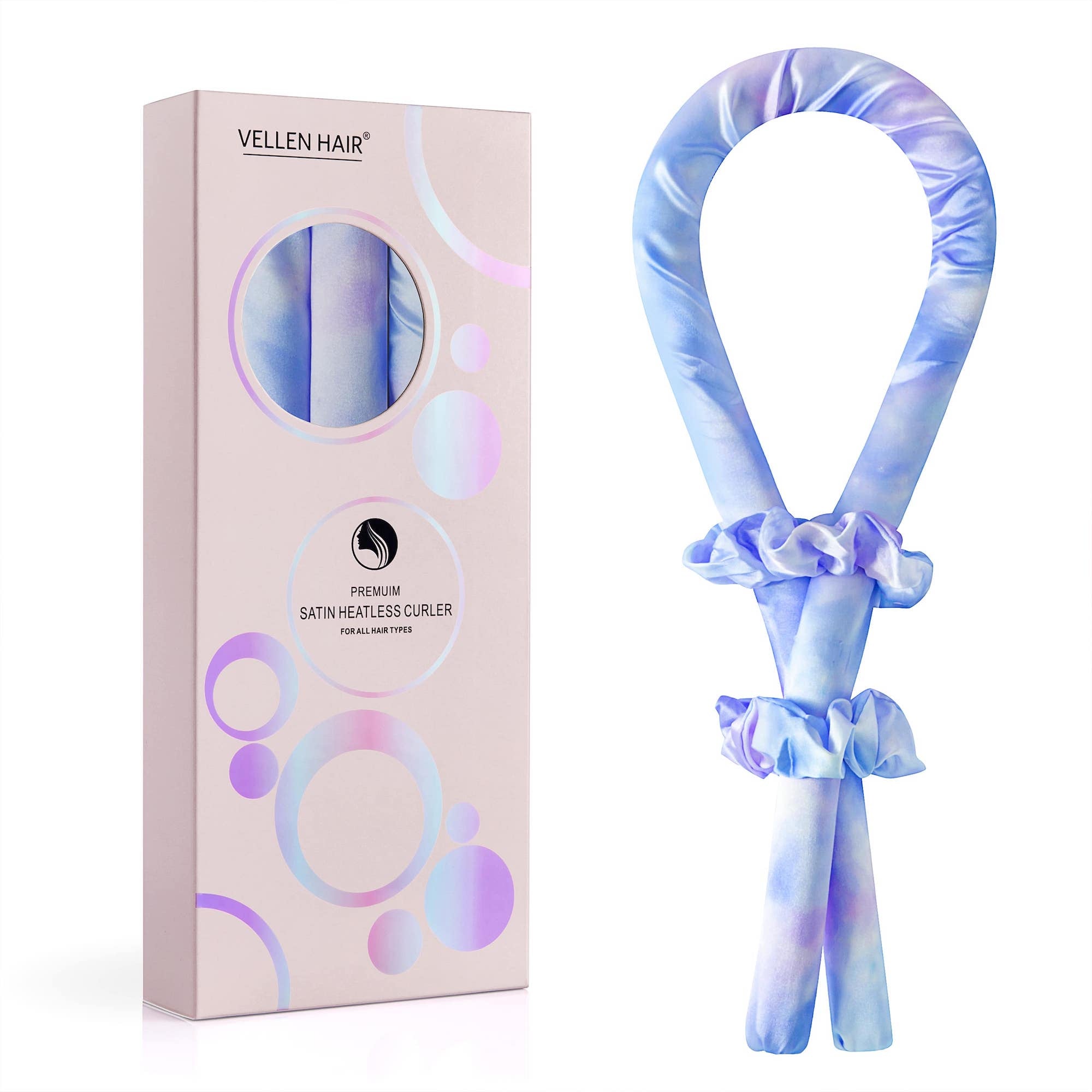 Vellen Haar Satin Hitzefreies Locken Set - Übernacht Lockenwickler für hitzefreie, weiche, voluminöse Locken