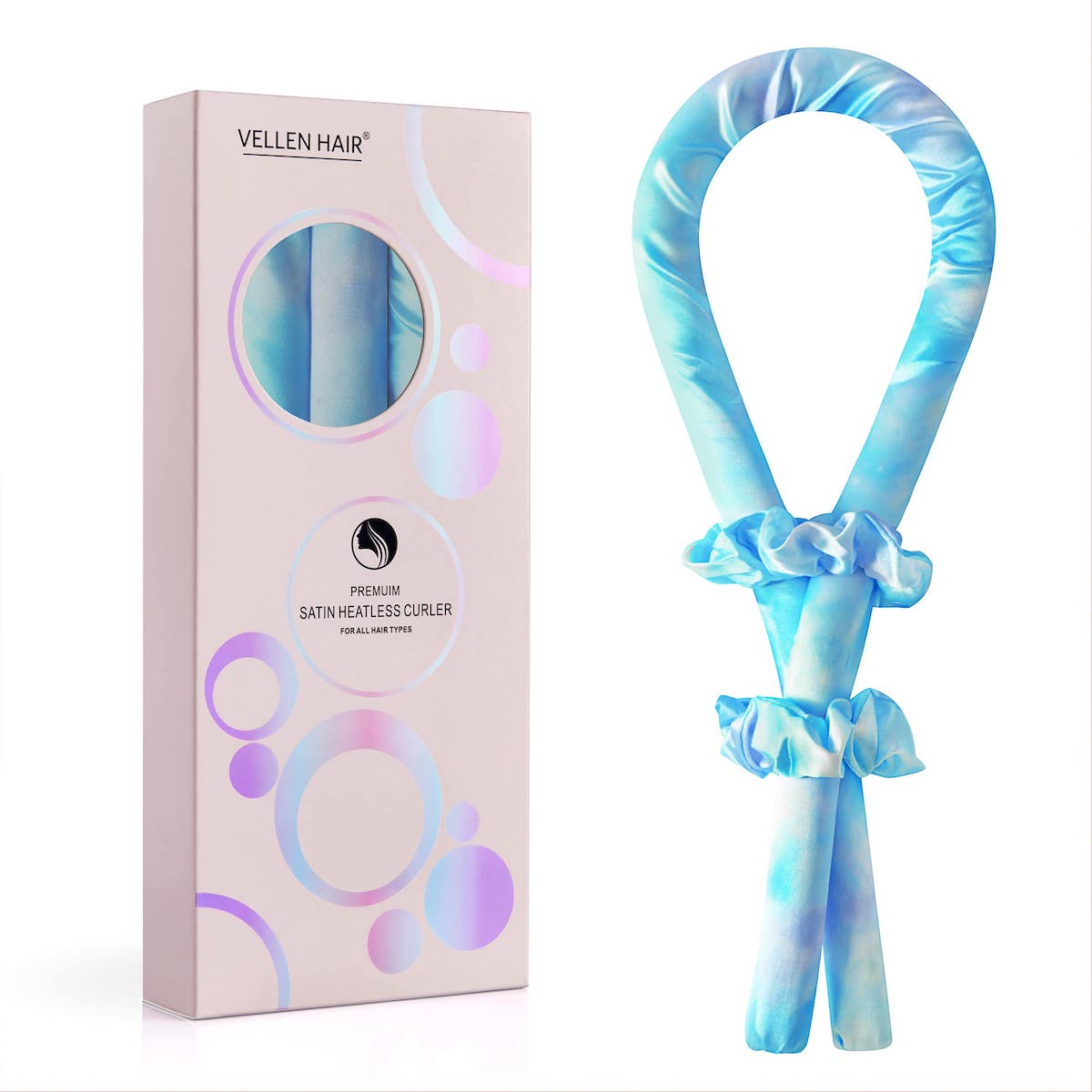 Vellen Haar Satin Hitzefreies Locken Set - Übernacht Lockenwickler für hitzefreie, weiche, voluminöse Locken