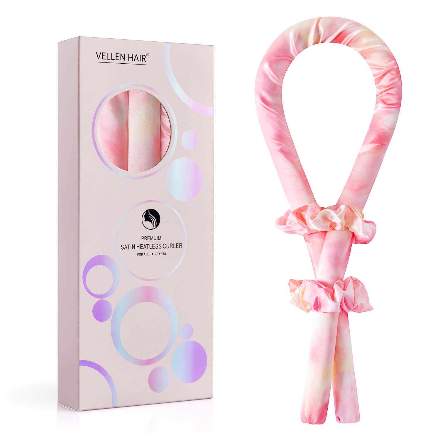 Vellen Haar Satin Hitzefreies Locken Set - Übernacht Lockenwickler für hitzefreie, weiche, voluminöse Locken