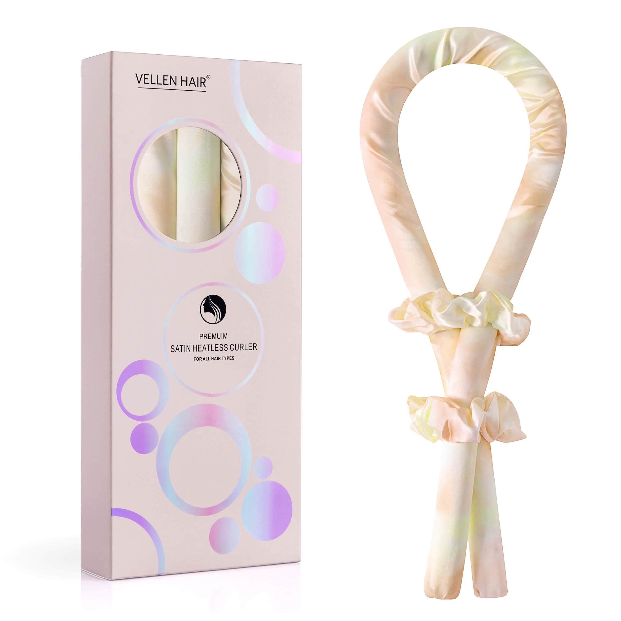 Vellen Haar Satin Hitzefreies Locken Set - Übernacht Lockenwickler für hitzefreie, weiche, voluminöse Locken