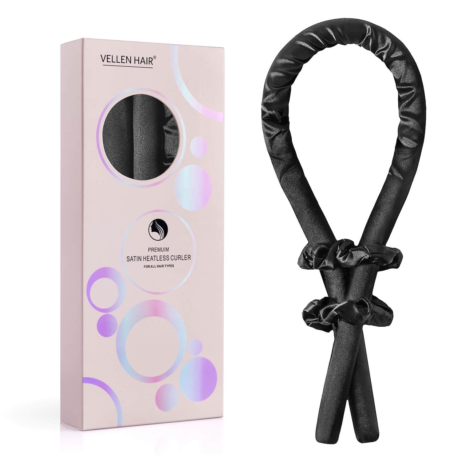 Vellen Haar Satin Hitzefreies Locken Set - Übernacht Lockenwickler für hitzefreie, weiche, voluminöse Locken