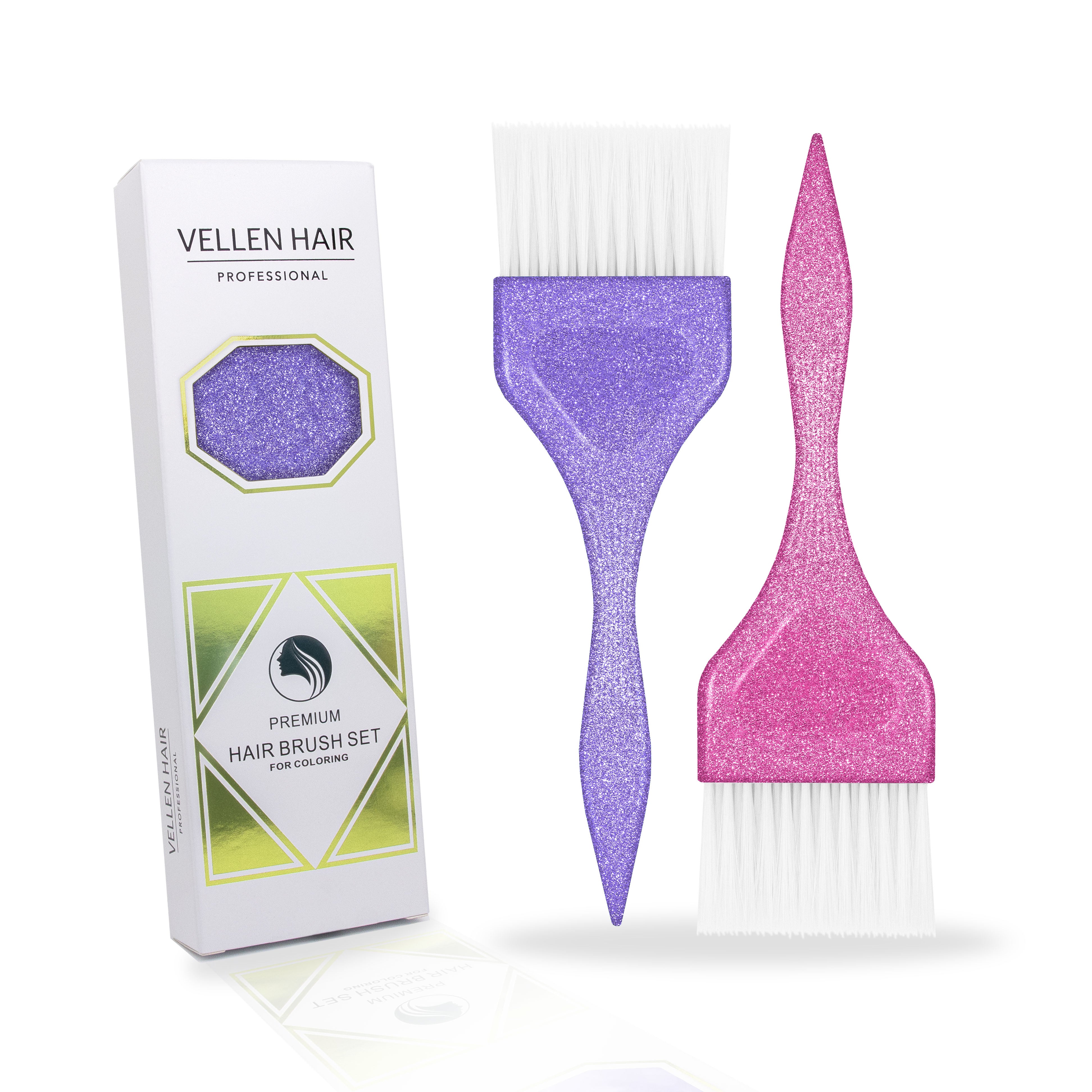 Vellen Hair Glamour Haarfärbepinsel- 2 Stück - Lila/Pink