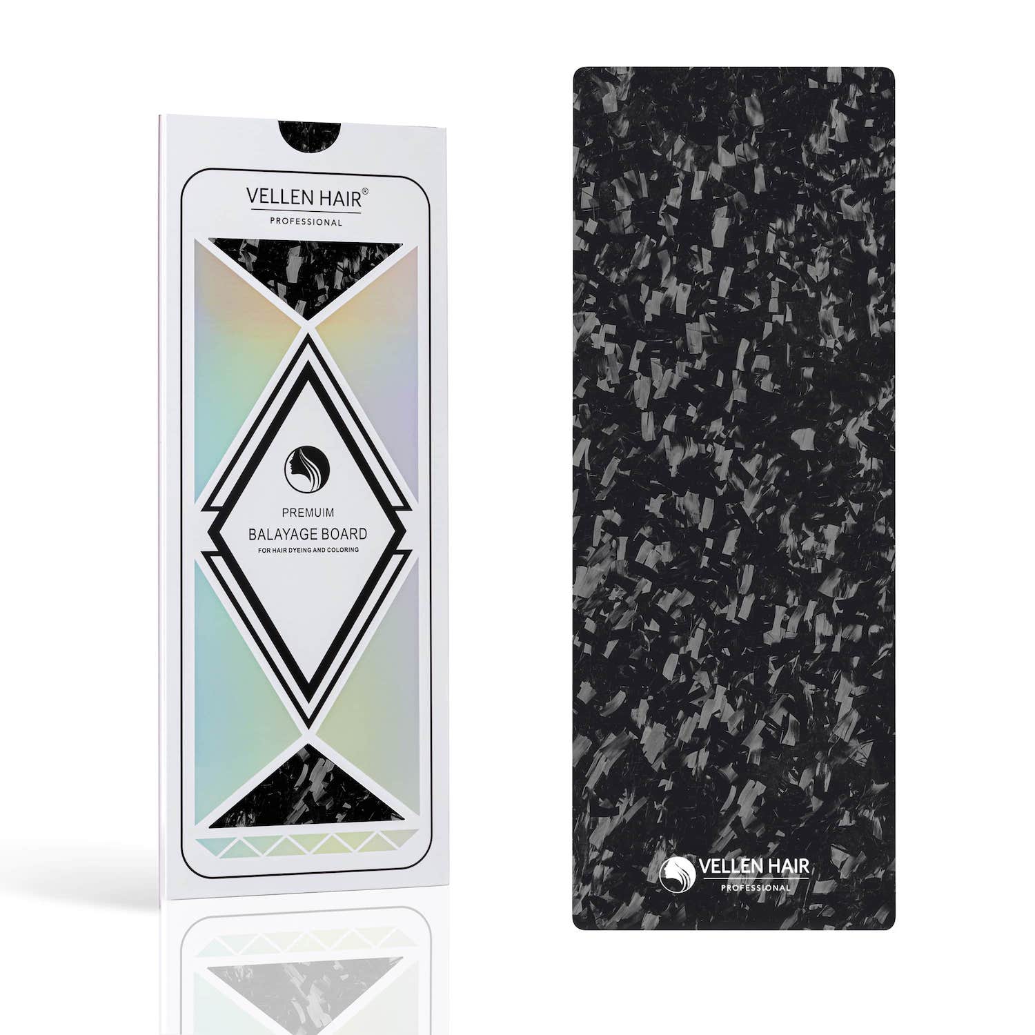 VELLEN HAIR® Professionelles Forged Carbon Strähnchenbrett - Balayage Board - 13cm x 35cm (Geschnittene-Carbonfasern)