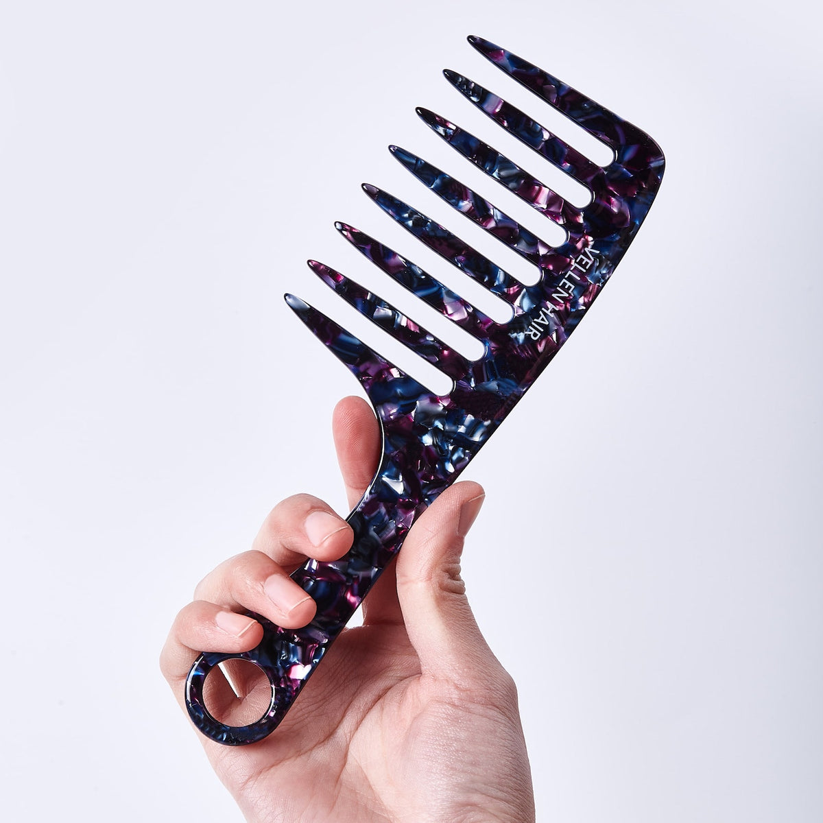 Vellen Hair Kamm aus Celluloseacetat 19 cm - Sanfte Entwirrung &amp; Styling für lockiges &amp; enges Haar
