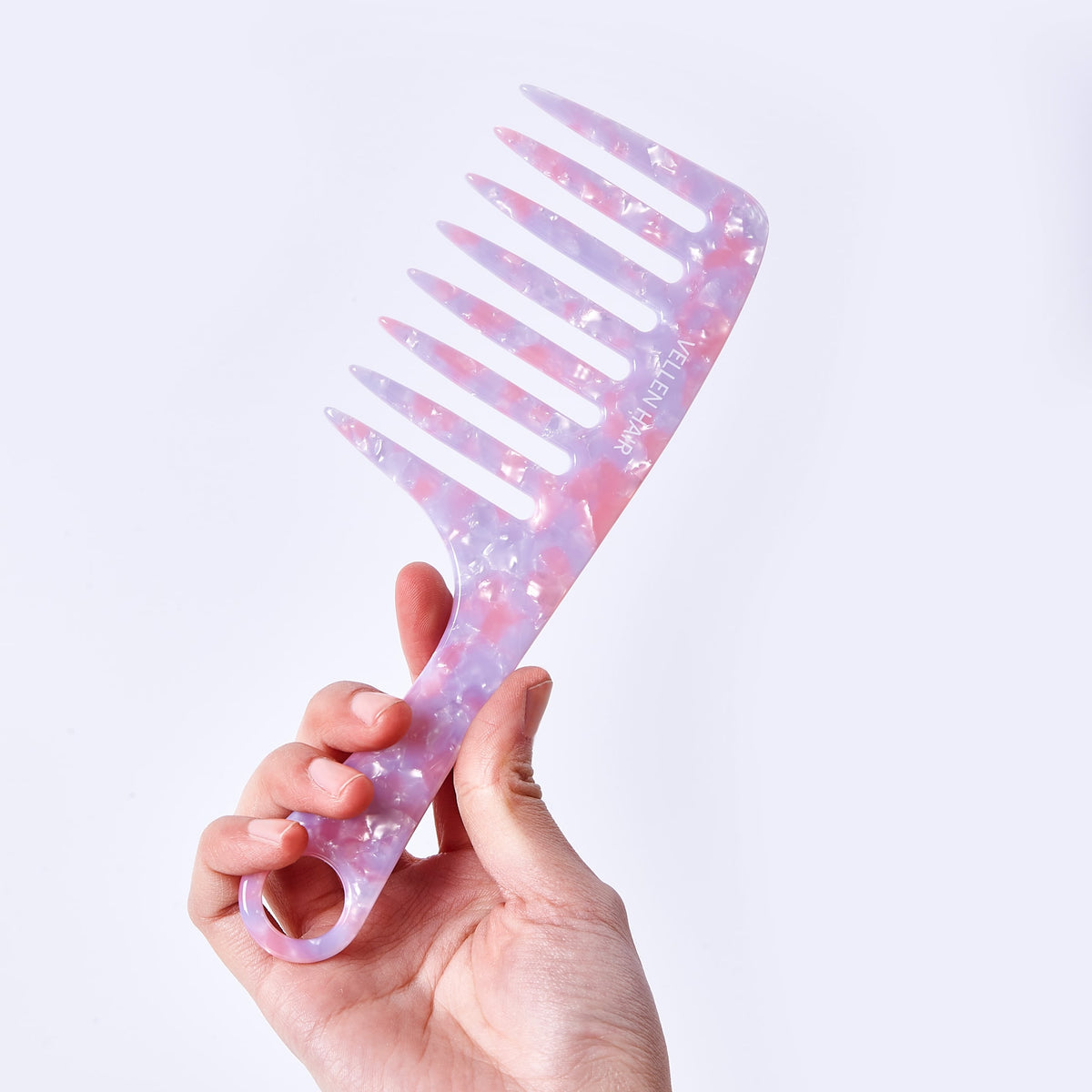 Vellen Hair Kamm aus Celluloseacetat 19 cm - Sanfte Entwirrung &amp; Styling für lockiges &amp; enges Haar