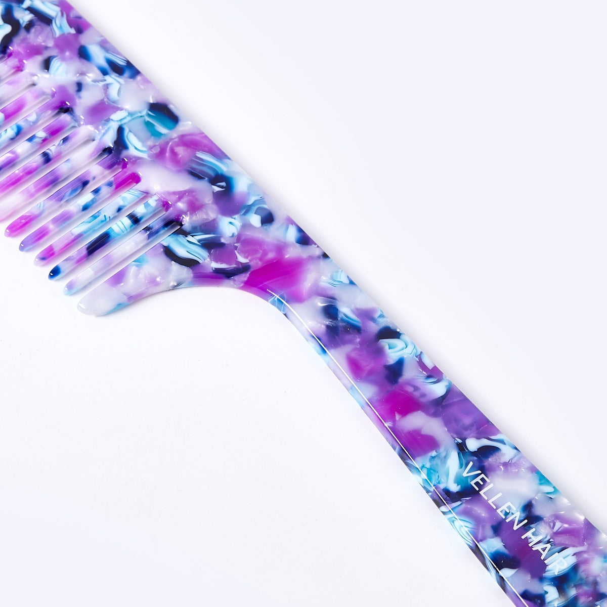 Vellen Hair VH-707 Kamm aus Celluloseacetat 21 cm - Sanfte Entwirrung &amp; Styling für lockiges &amp; enges Haar