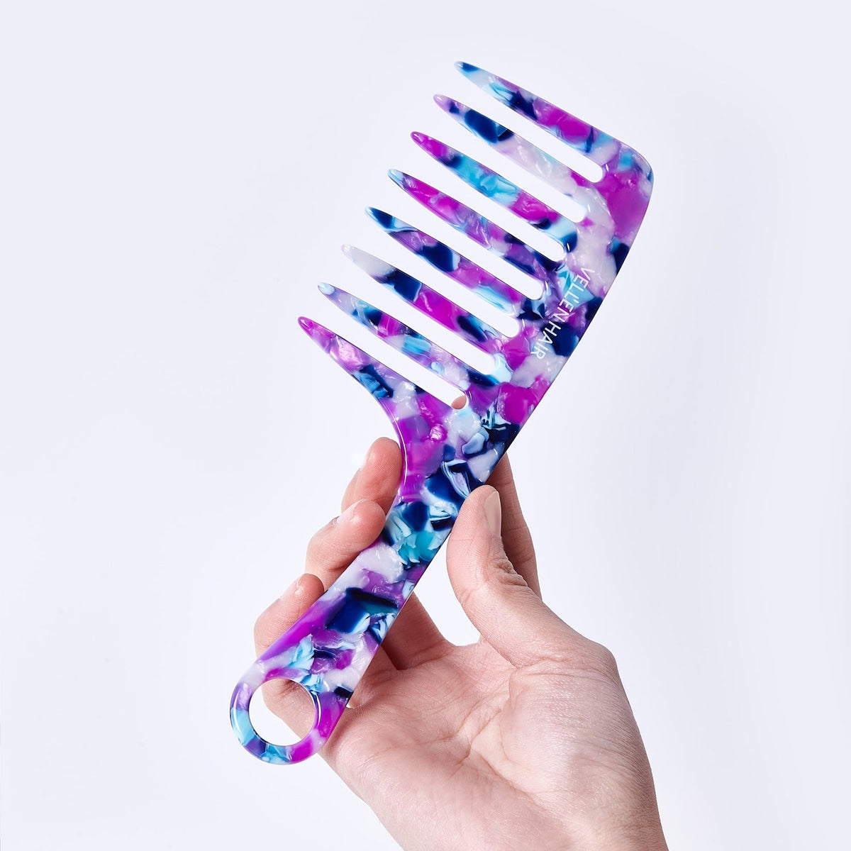 Vellen Hair Kamm aus Celluloseacetat 19 cm - Sanfte Entwirrung &amp; Styling für lockiges &amp; enges Haar