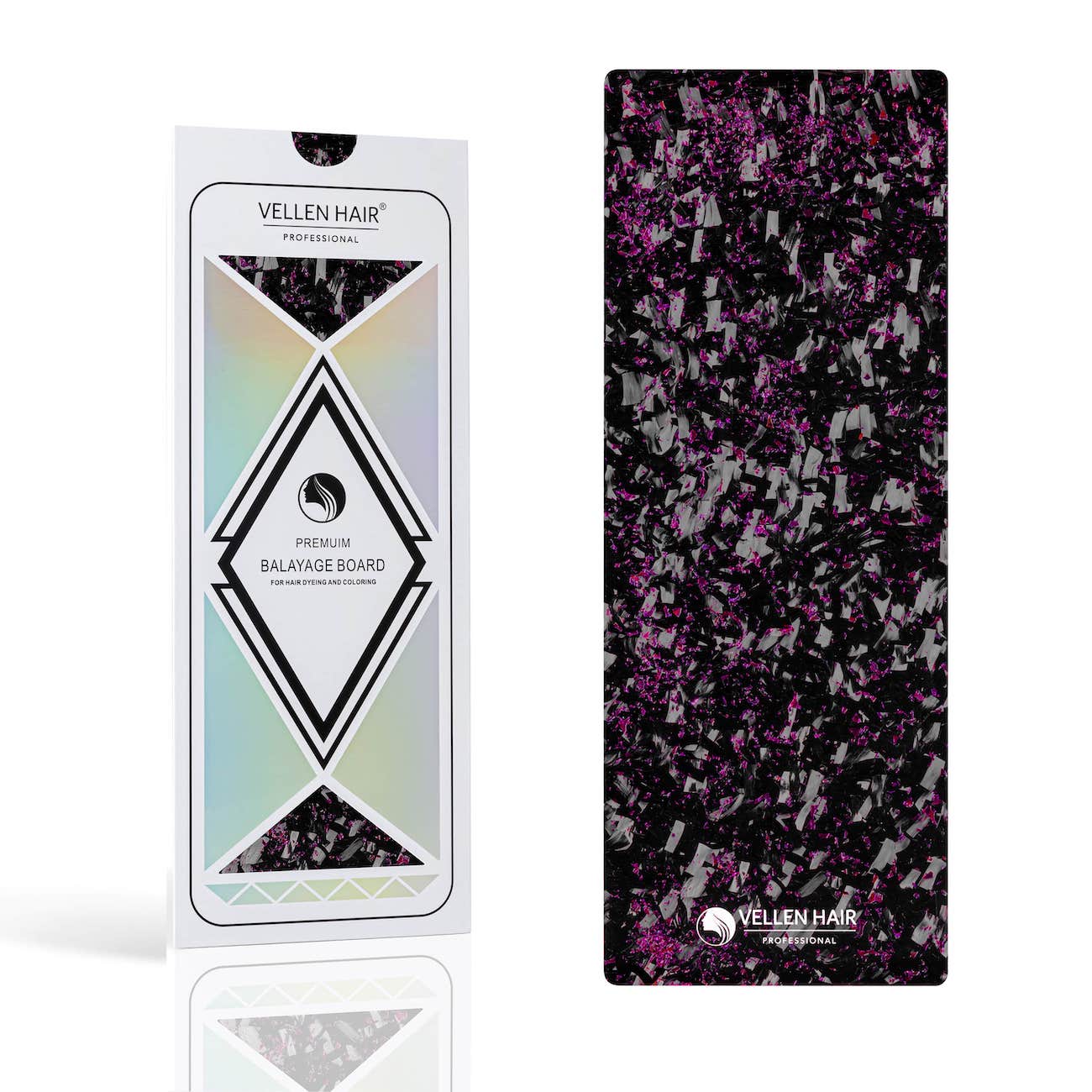 VELLEN HAIR® Professionelles Forged Carbon Strähnchenbrett - Balayage Board - 13cm x 35cm (Geschnittene-Carbonfasern)