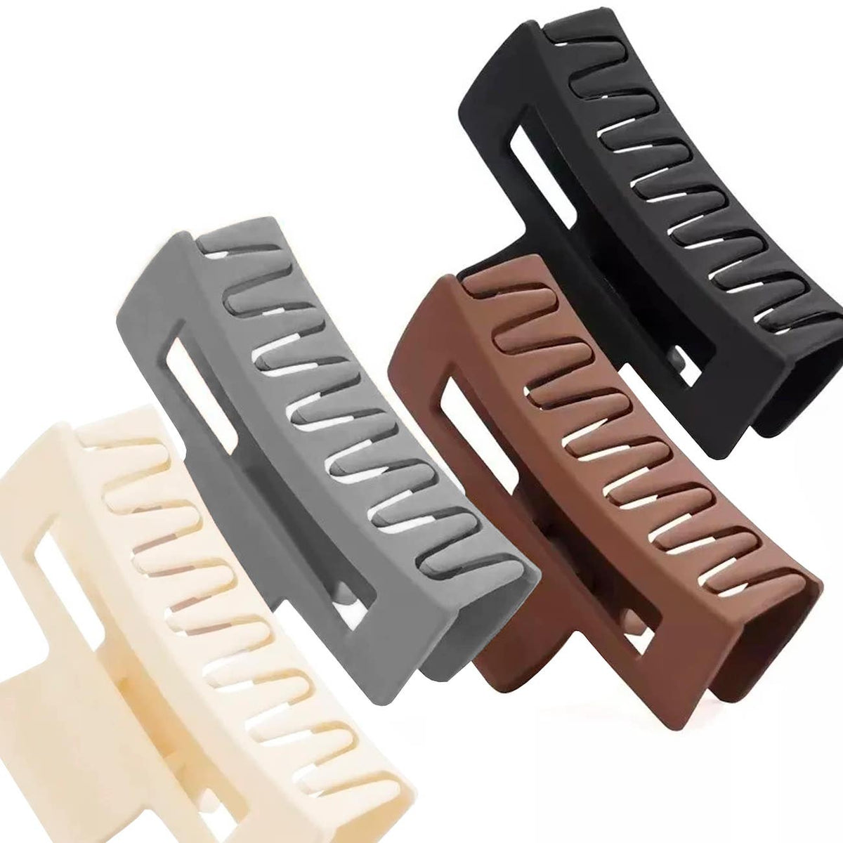 Vellen Hair Große Haarklammern – 4er Pack, Matte Oberfläche, Rutschfeste Haarklammern für Dickes Haar