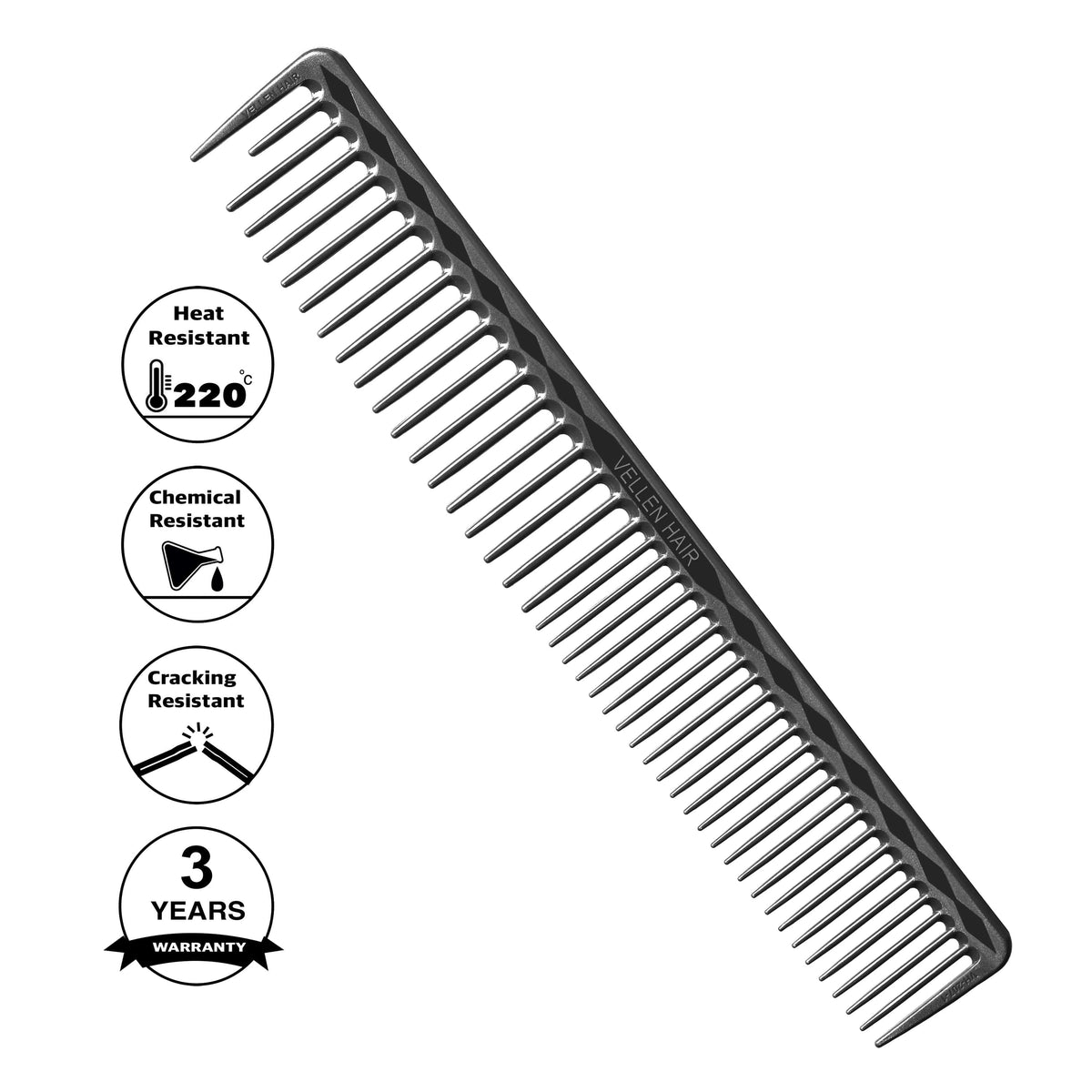 Vellen Hair® Professioneller Ultimate Schneidekamm 18,4 cm - Schwarz - VH207