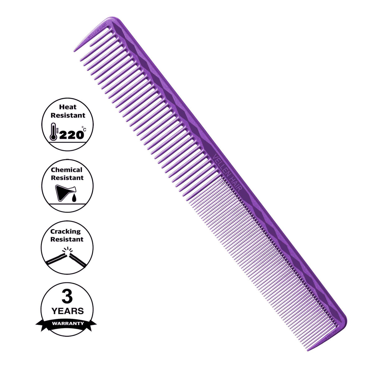 Vellen Hair® Professioneller Ultimate Schneidekamm 18,7 cm - Lila - VH206