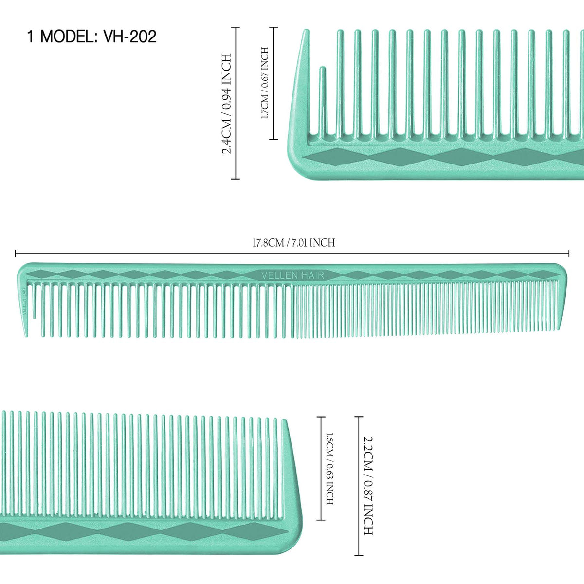 Vellen Hair® Ultimate Schneidekamm - 5 Größen - Mint