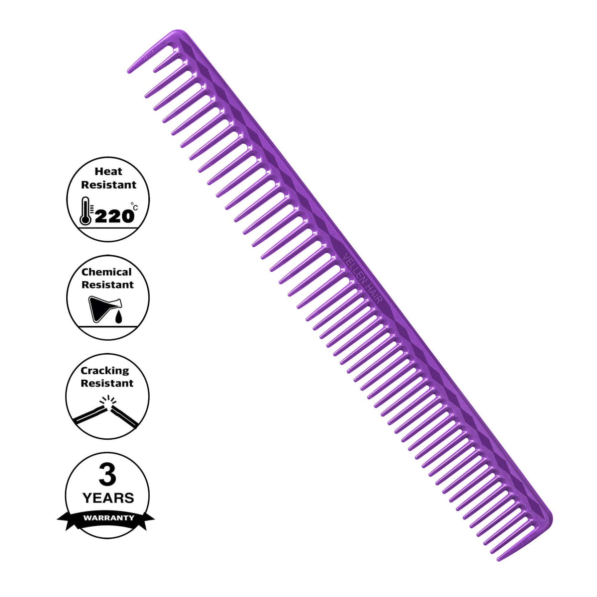 Vellen Hair® Professioneller Ultimate Schneidekamm 22,8 cm - Lila - VH204