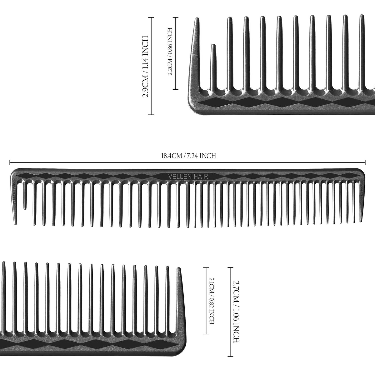 Vellen Hair® Professioneller Ultimate Schneidekamm 18,4 cm - Schwarz - VH207