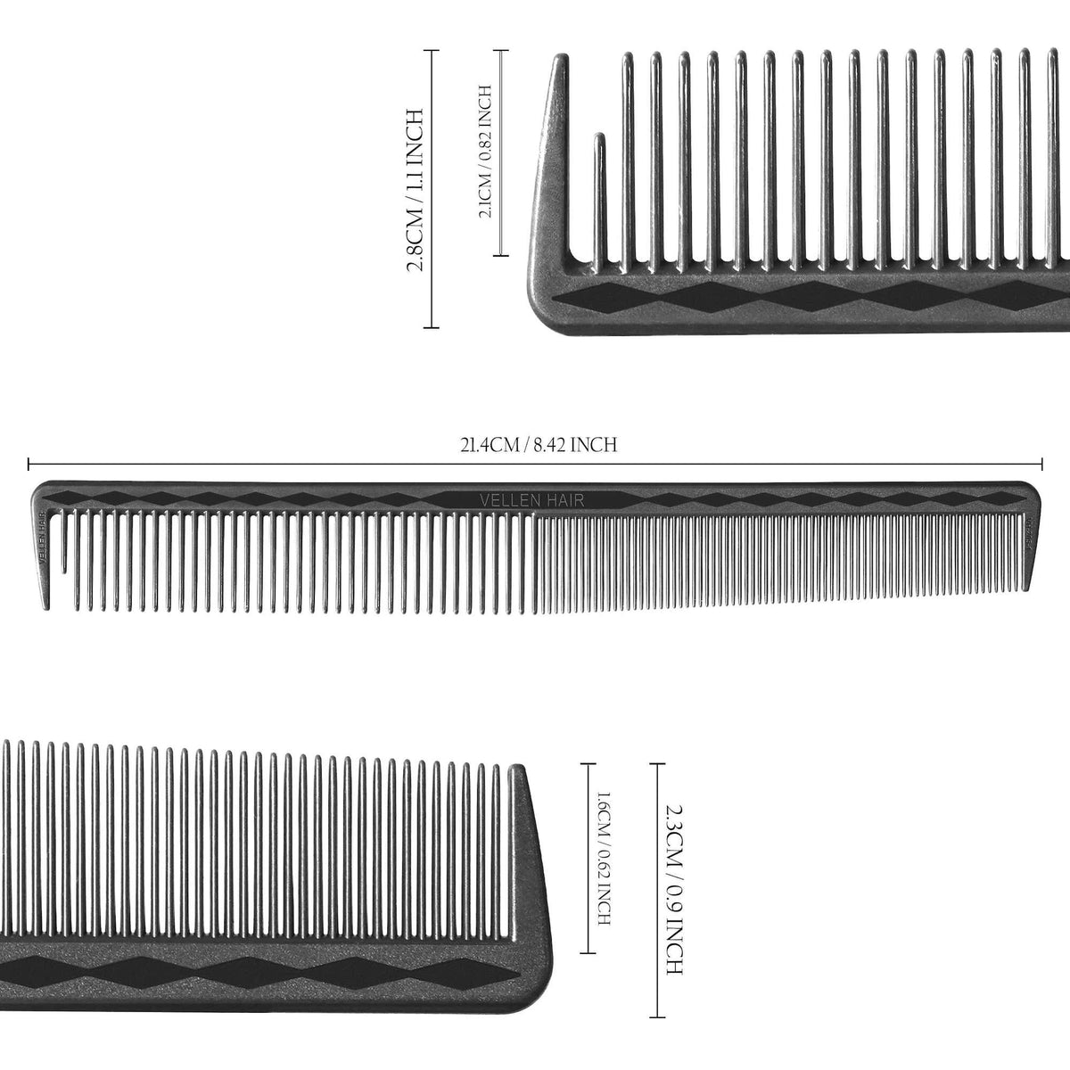 Vellen Hair® Professioneller Ultimate Schneidekamm 21,4 cm - Schwarz - VH205