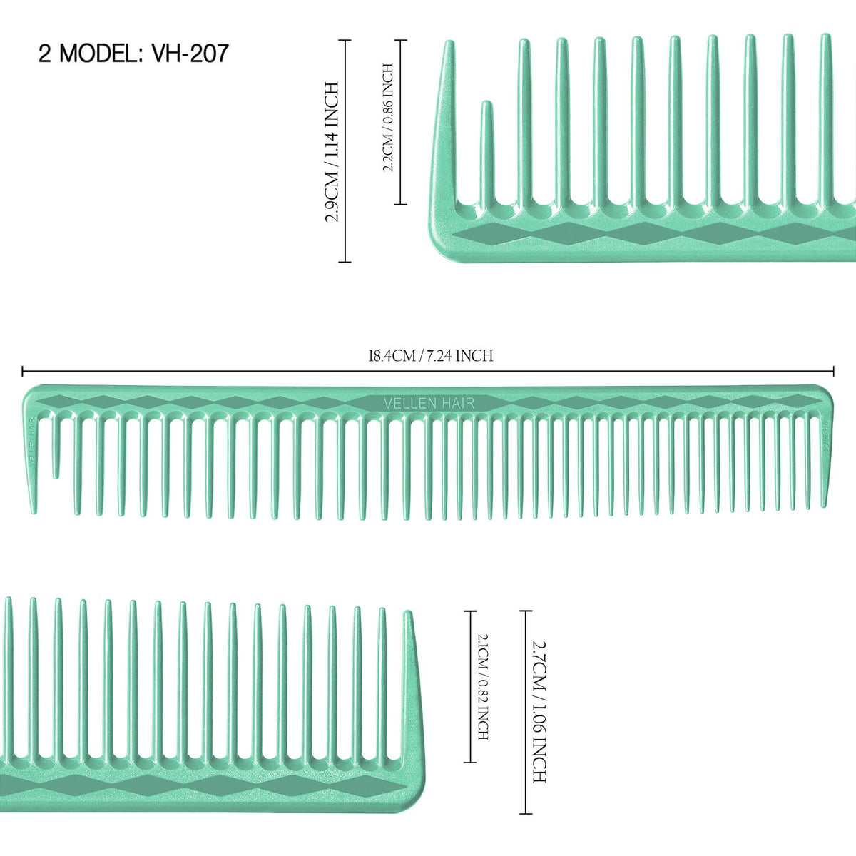 Vellen Hair® Ultimate Schneidekamm - 5 Größen - Mint