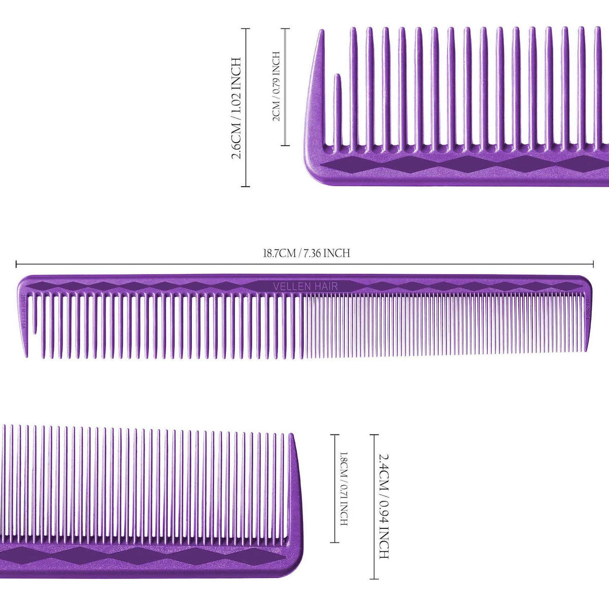 Vellen Hair® Professioneller Ultimate Schneidekamm 18,7 cm - Lila - VH206