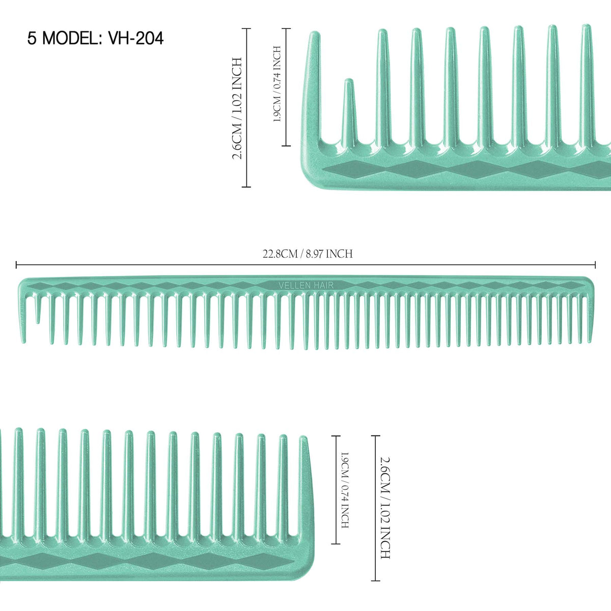 Vellen Hair® Ultimate Schneidekamm - 5 Größen - Mint