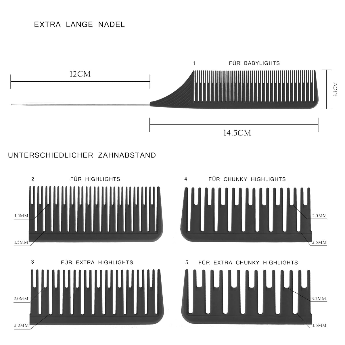Vellen Hair Strähnenkamm 1.0 - 2 Größen