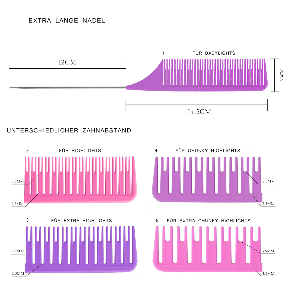 Vellen Hair Strähnenkamm 1.0 - 2 Größen