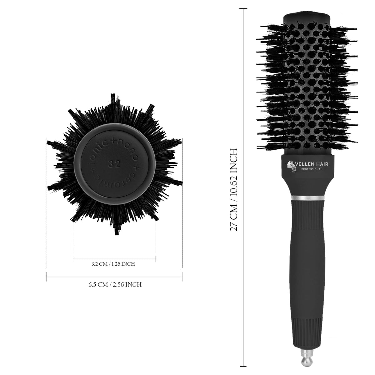 Vellen Hair Keramik/Ionen Haar Rund-Haar-Bürste 32 mm
