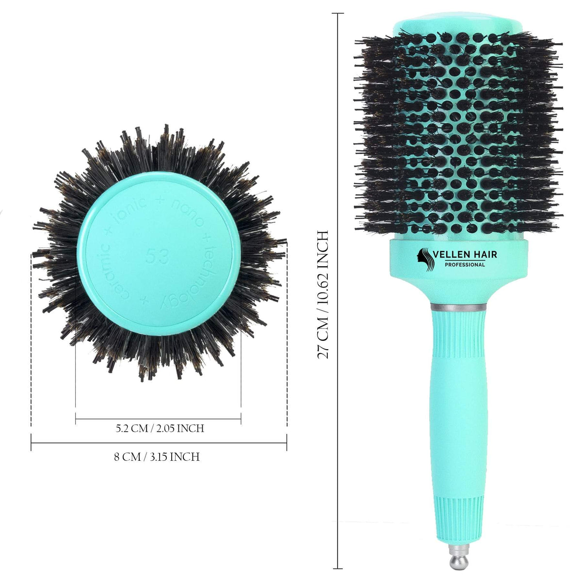 Vellen Hair Keramik/Ionen Haar Rund-Haar-Bürste 53 mm