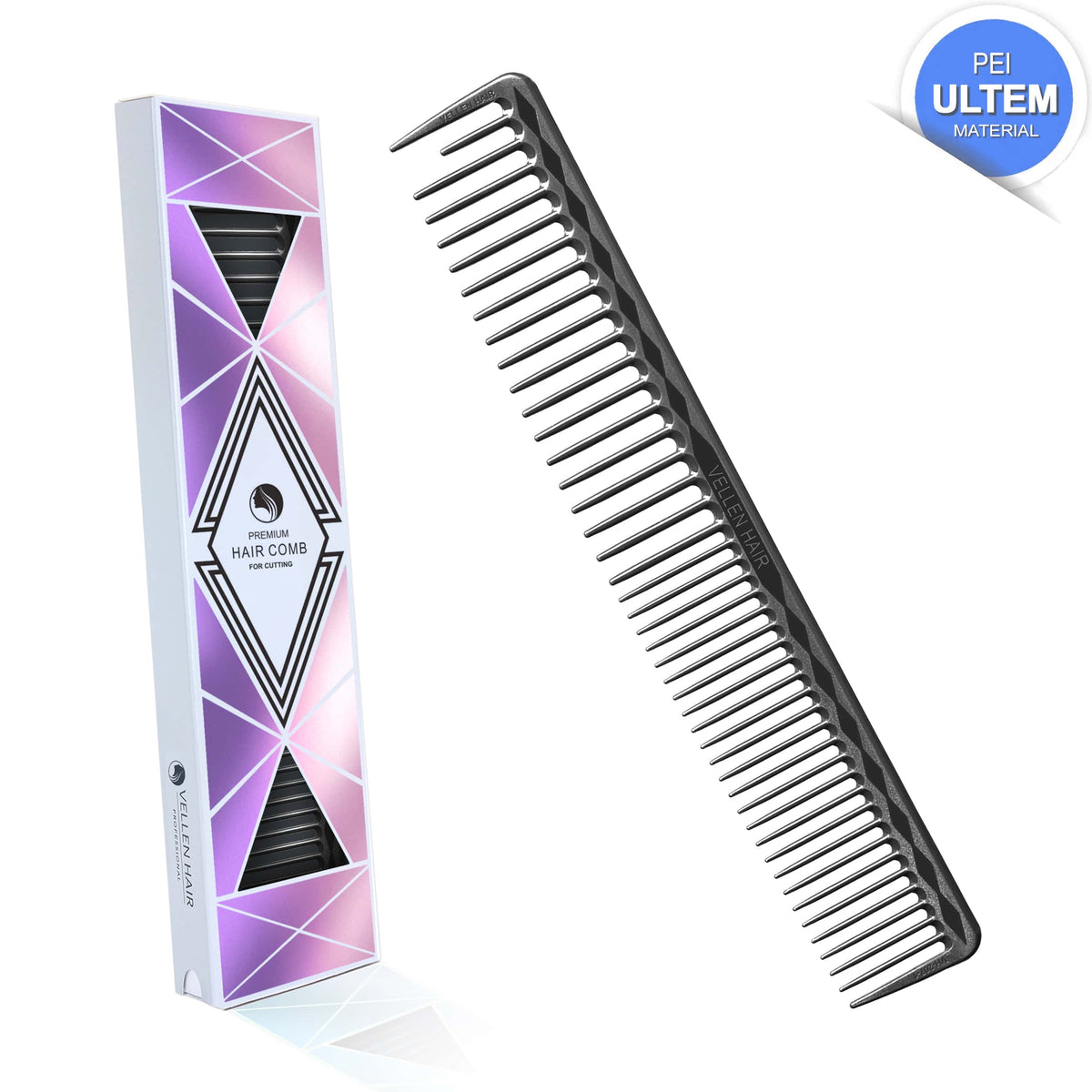 Vellen Hair® Professioneller Ultimate Schneidekamm 18,4 cm - Schwarz - VH207