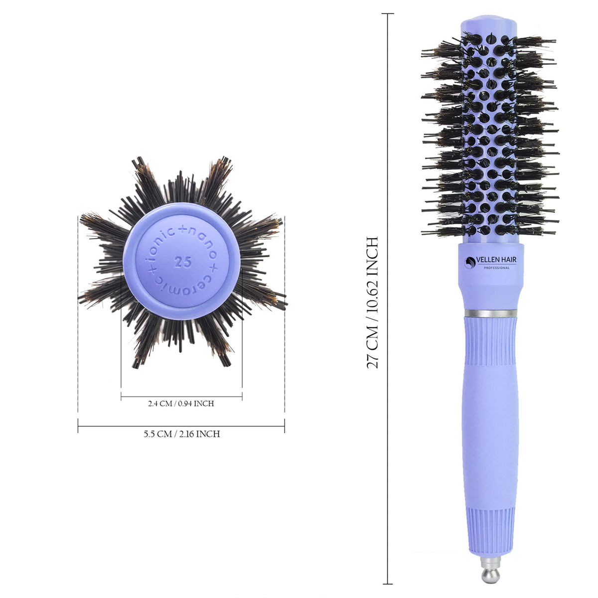 Vellen Hair Keramik/Ionen Haar Rund-Haar-Bürste 25 mm