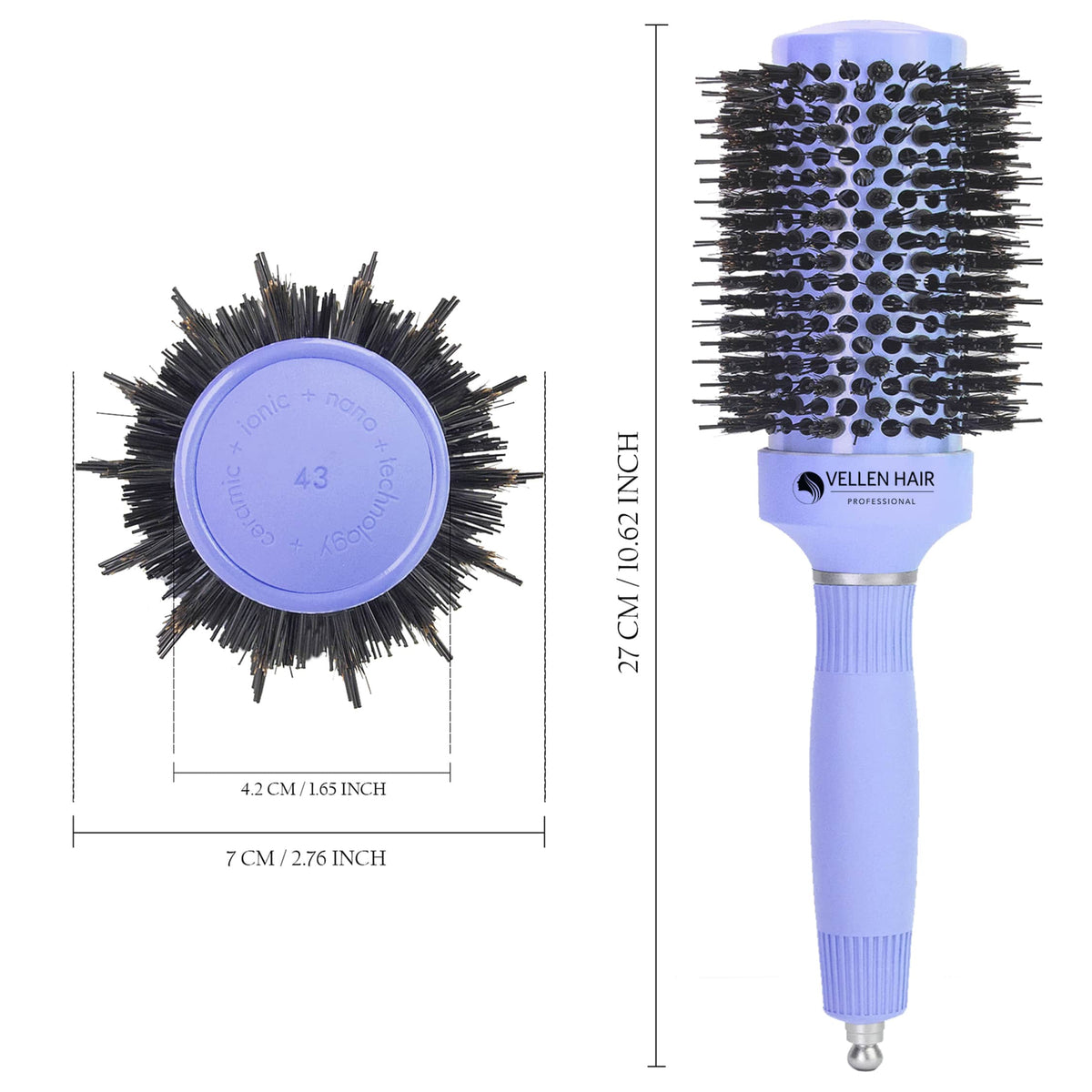 Vellen Hair Keramik/Ionen Haar Rund-Haar-Bürste 43 mm