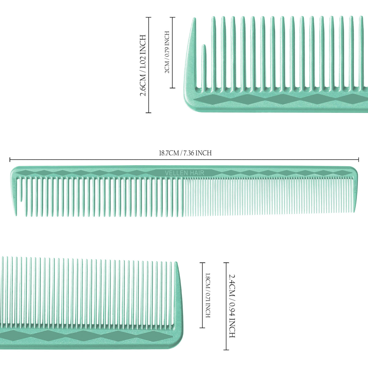 Vellen Hair® Professioneller Ultimate Schneidekamm 18,7 cm - Mint - VH206