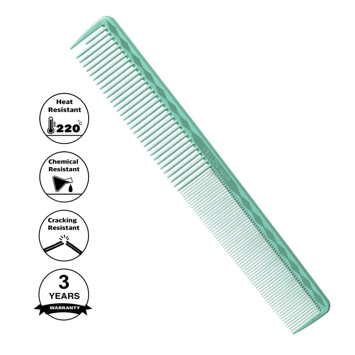 Vellen Hair® Professioneller Ultimate Schneidekamm 18,7 cm - Mint - VH206