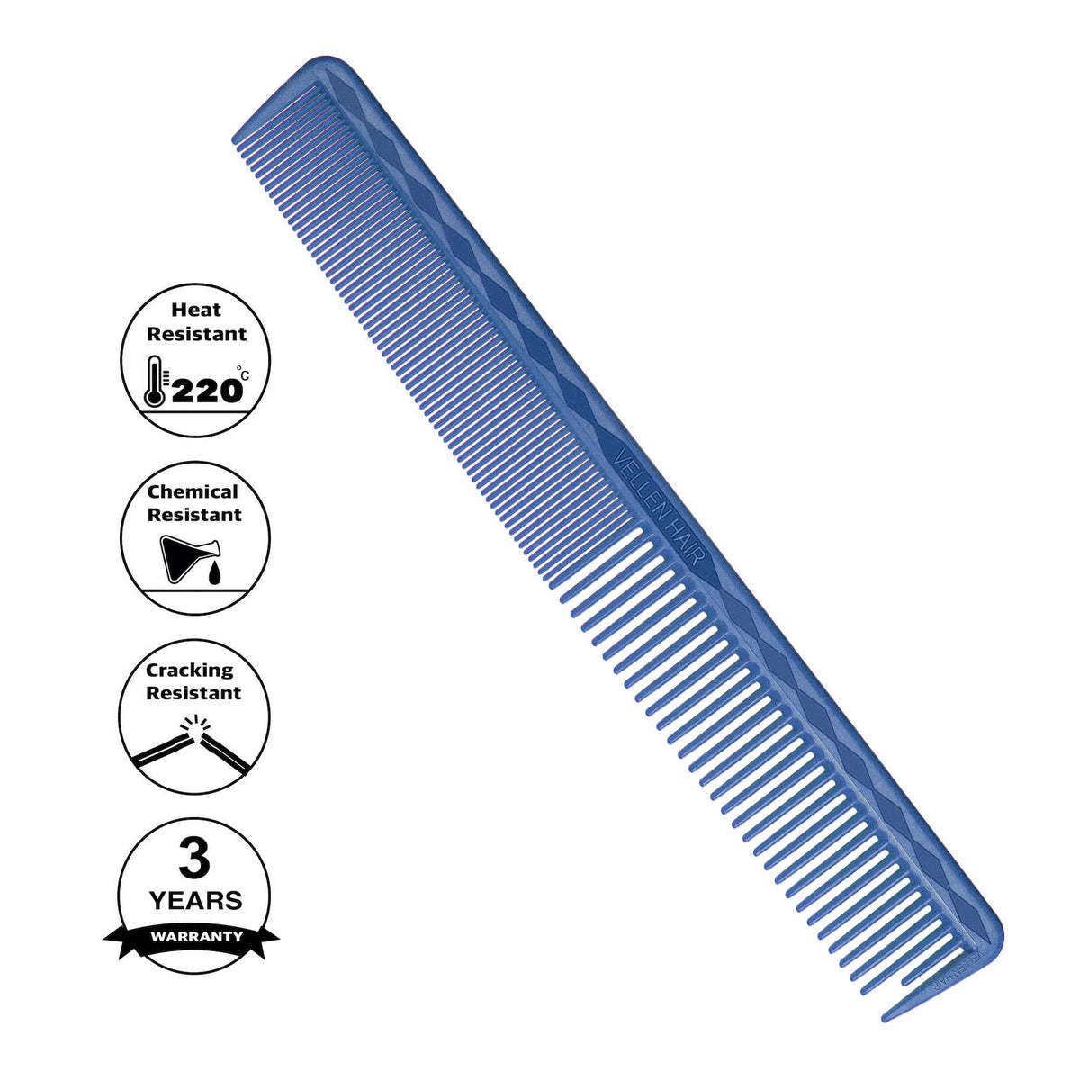 Vellen Hair® Professioneller Ultimate Schneidekamm 17,8 cm - Blau - VH202