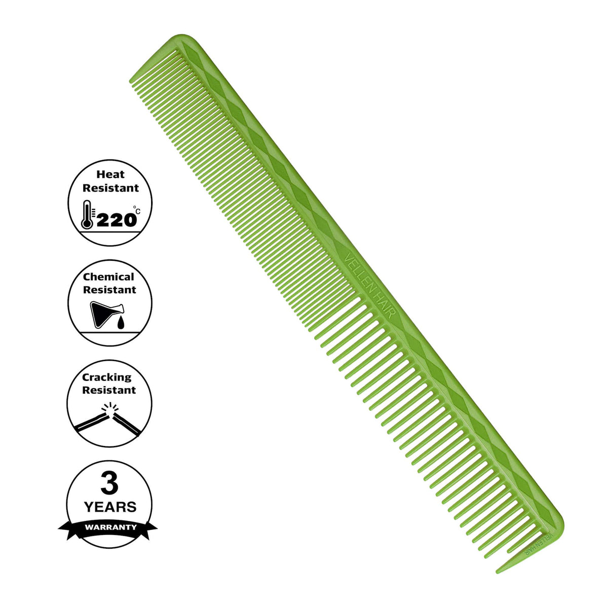 Vellen Hair® Professioneller Ultimate Schneidekamm 17,8 cm - Grün - VH202