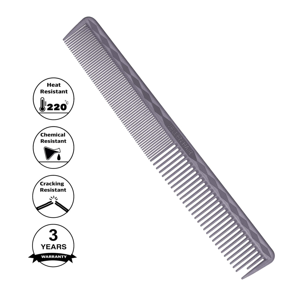 Vellen Hair® Professioneller Ultimate Schneidekamm 17,8 cm - Grau - VH202