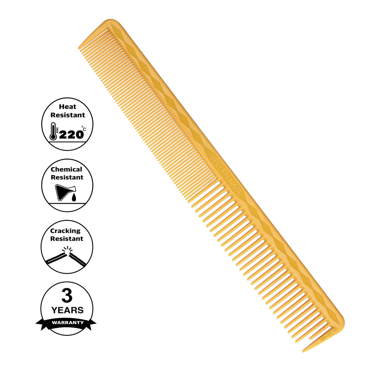 Vellen Hair® Professioneller Ultimate Schneidekamm 17,8 cm - Gelb - VH202