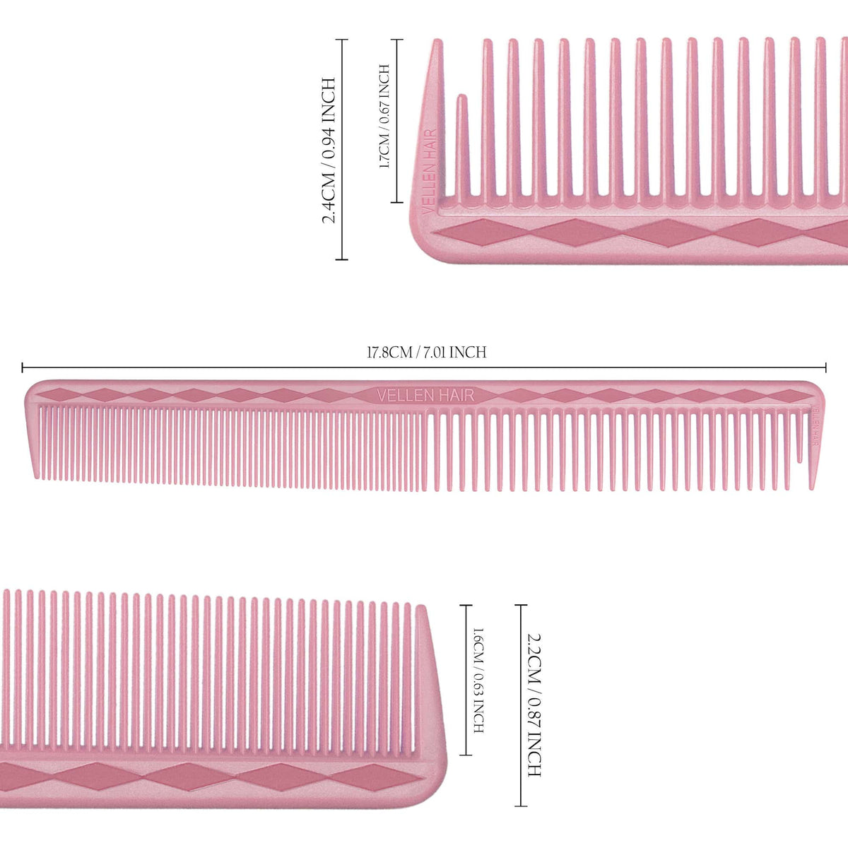 Vellen Hair® Professioneller Ultimate Schneidekamm 17,8 cm - Rosa - VH202