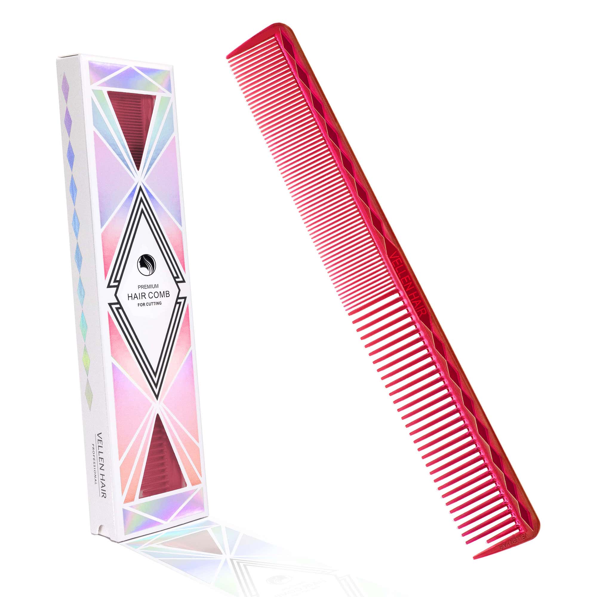 Vellen Hair® Professioneller Ultimate Schneidekamm 17,8 cm - Rot-Transparent - VH202