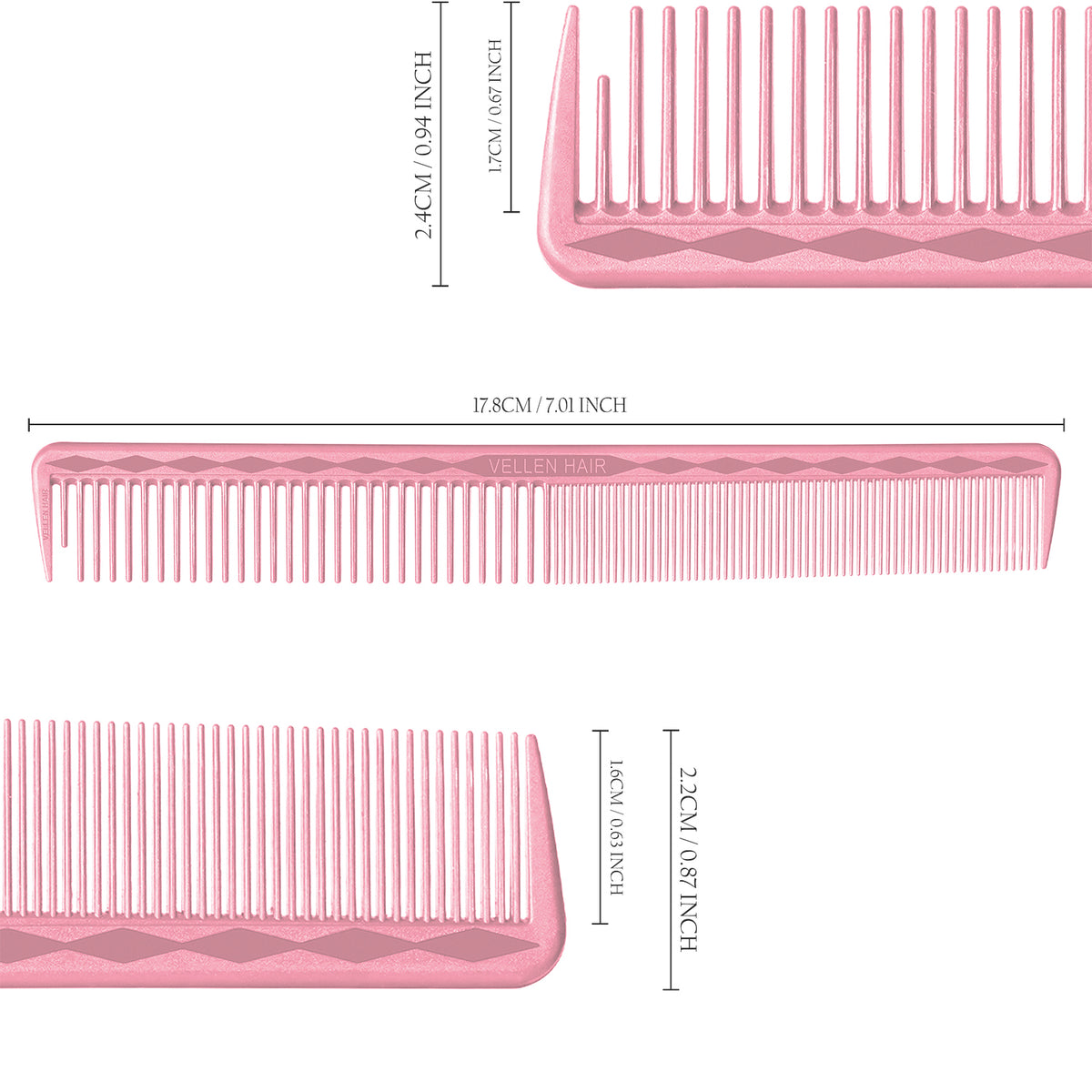 Vellen Hair® Ultimate Schneidekamm - 5 Größen - Pink