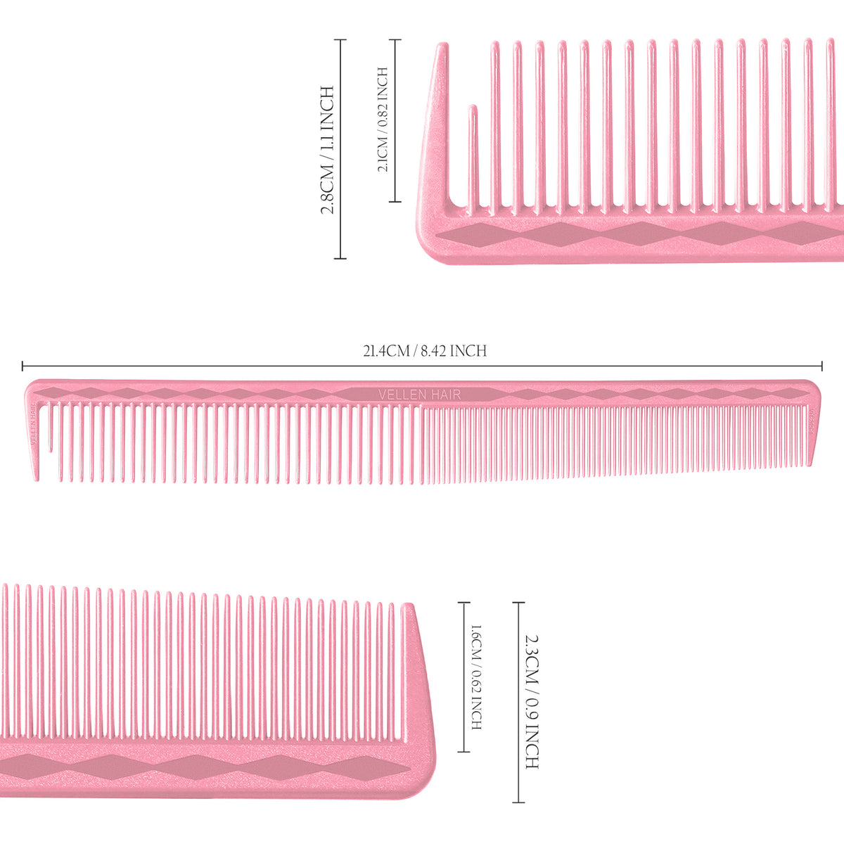 Vellen Hair® Ultimate Schneidekamm - 5 Größen - Pink