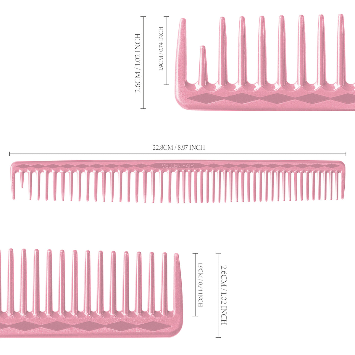 Vellen Hair® Ultimate Schneidekamm - 5 Größen - Pink